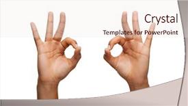  Presentation with woman body - PPT layouts having achievement excellence - gesture and body parts concept background and a sky blue colored foreground