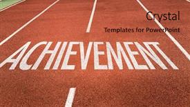  Presentation with starting line red running track - Slide deck with achievement written on running track background and a red colored foreground