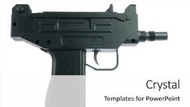  Presentation with weapon - PPT theme having achine gun - isolated automatic weapon background and a white colored foreground