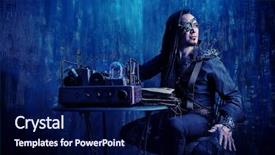  Presentation with steampunk - Amazing slide set having achine gun - portrait of a steampunk man backdrop and a navy blue colored foreground