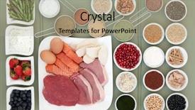  Presentation with acid green - Colorful PPT layouts enhanced with acid - healthy food for body builders backdrop and a coral colored foreground