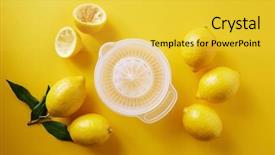  Presentation with lemon - Presentation enhanced with acid - making lemonade with fresh lemons background and a yellow colored foreground