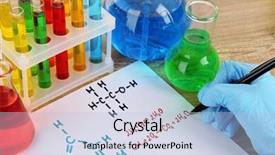  Presentation with scientist - Presentation design featuring acid alkalis - hand scientist writing formulas background and a  colored foreground
