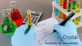  Presentation with scientist - Theme enhanced with pop female things - flower perfume background and a coral colored foreground