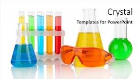  Presentation with tubes - Audience pleasing PPT theme consisting of acid alkalis - test-tubes with colorful liquids isolated backdrop and a  colored foreground
