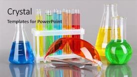  Presentation with tubes - Colorful slide set enhanced with acid alkalis - test-tubes with colorful liquids backdrop and a  colored foreground