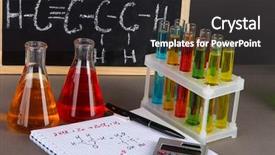  Presentation with tubes - PPT theme enhanced with acid alkalis - test tubes with colorful liquids background and a dark gray colored foreground