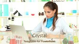  Presentation with worried young female college student - Audience pleasing presentation theme consisting of acid alkalis - young female scientist in laboratory backdrop and a lemonade colored foreground