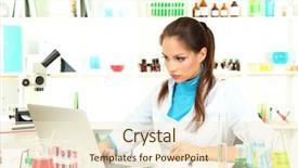  Presentation with laboratory - Beautiful theme featuring sliced fresh pineapple isolated on white backdrop and a yellow colored foreground