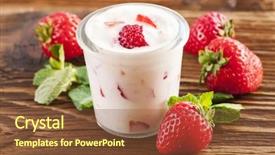  Presentation with acid base - Amazing slides having acid base - fresh strawberry yoghurt backdrop and a tawny brown colored foreground