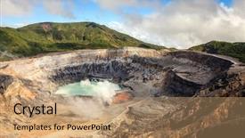  Presentation with volcano - Cool new presentation theme with acid lake in the crater backdrop and a coral colored foreground