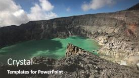  Presentation with acid - Colorful presentation design enhanced with acid lake in the crater of the active volcano of kawah ijen east java indonesia backdrop and a dark gray colored foreground