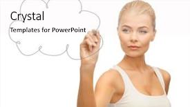  Presentation with cloud - Slide set having acid rain - confused woman drawing cloud background and a white colored foreground