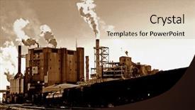  Presentation with grain mill - Presentation theme enhanced with acid rain - global warming image of vintage background and a coral colored foreground