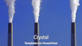  Presentation with power plant - Amazing theme having acid rain - power plant emissions backdrop and a ocean colored foreground