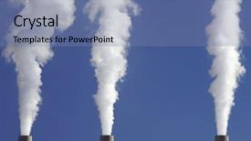  Presentation with acid rain - Amazing theme having acid rain - power plant emissions backdrop and a seafoam green colored foreground