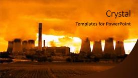  Presentation with plant nuclear - Audience pleasing slides consisting of acid rain - red sunset looms backdrop and a gray colored foreground
