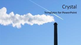  Presentation with smoke - Presentation design enhanced with acid rain - smoke coming out of industrial background and a light blue colored foreground