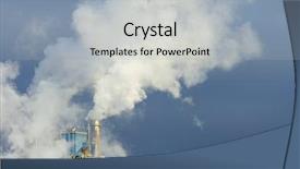  Presentation with acid rain - Colorful presentation theme enhanced with acid rain - smoke produced by the smokestacks backdrop and a light gray colored foreground