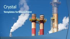  Presentation with acid rain - Presentation design with acid rain - smokestacks in a paper mill background and a ocean colored foreground