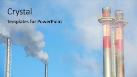  Presentation with acid rain - Colorful PPT layouts enhanced with acid rain - smokestacks in a paper mill backdrop and a light blue colored foreground