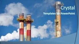  Presentation with acid rain - Presentation theme enhanced with acid rain - smokestacks in a paper mill background and a ocean colored foreground