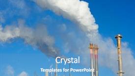  Presentation with acid rain - PPT theme consisting of acid rain - smokestacks in a paper mill background and a teal colored foreground