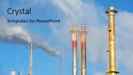  Presentation with acid rain - Theme featuring acid rain - smokestacks in a paper mill background and a light blue colored foreground