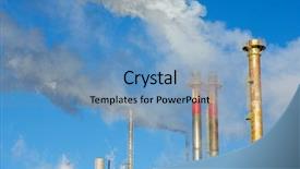  Presentation with acid rain - Beautiful theme featuring acid rain - smokestacks in a paper mill backdrop and a teal colored foreground