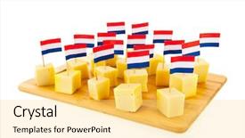  Presentation with acidification - Amazing slide deck having acidification - dutch cheese cubes with flags backdrop and a yellow colored foreground