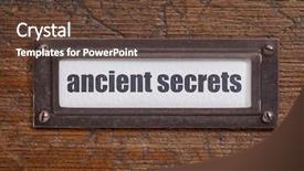  Presentation with ancient - Audience pleasing theme consisting of acient - ancient secrets tag - file backdrop and a  colored foreground