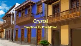  Presentation with colorful - Amazing slide deck having acient - gran canaria teror colorful facades backdrop and a tawny brown colored foreground