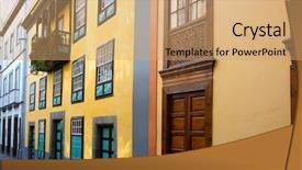  Presentation with colonial - Audience pleasing slides consisting of acient - santa cruz de la palma backdrop and a  colored foreground