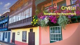  Presentation with colonial - Colorful slide deck enhanced with acient - santa cruz de la palma backdrop and a tawny brown colored foreground