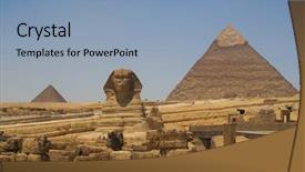  Presentation with cairo - Audience pleasing presentation theme consisting of acient - sphinx and the pyramids backdrop and a light blue colored foreground