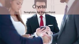  Presentation with fintech financial technology algo - Amazing PPT theme having acknowledgement - close up handshake financial partners backdrop and a coral colored foreground