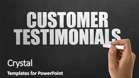  Presentation with understanding customer - Slides featuring acknowledgement - customer testimonials background and a dark gray colored foreground
