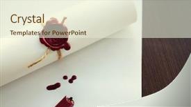  Presentation with old scroll - Colorful PPT layouts enhanced with acknowledgement - old notarial wax seal backdrop and a cream colored foreground