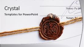  Presentation with wax - Theme consisting of acknowledgement - old notarial wax stamp background and a white colored foreground
