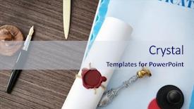  Presentation with wax - Audience pleasing presentation design consisting of acknowledgement - tied scroll with old notarial backdrop and a sky blue colored foreground