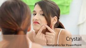  Presentation with acne woman - Amazing PPT layouts having acne - young teenage woman with pimple backdrop and a coral colored foreground