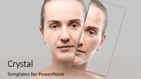  Presentation with skin care - Theme featuring acne and skin care concept background and a coral colored foreground