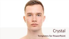  Presentation with skin - Presentation theme enhanced with acne vulgaris - handsome young man with problem background and a  colored foreground