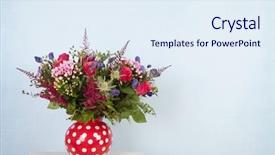 Presentation with flowers vase - Cool new presentation design with aconitum - vase mixed bouquet flowers backdrop and a  colored foreground