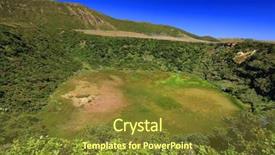  Presentation with dry - Amazing slide set having acor - dry lake on flores island backdrop and a tawny brown colored foreground