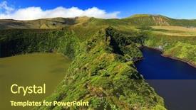  Presentation with europe - Amazing slides having acor - lagoa comprida and lagoa fonda backdrop and a tawny brown colored foreground