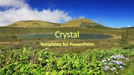  Presentation with flores de mayo - Presentation theme with acor - lagoa rasa flores island azores background and a tawny brown colored foreground