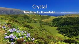  Presentation with island - Audience pleasing theme consisting of acor - lake fonda on flores island backdrop and a cobalt blue colored foreground