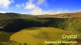  Presentation with island - PPT layouts featuring acor - lake fonda on flores island background and a tawny brown colored foreground