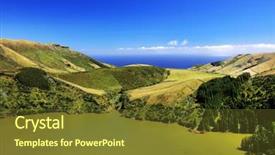  Presentation with island - Cool new slides with acor - lake fonda on flores island backdrop and a  colored foreground